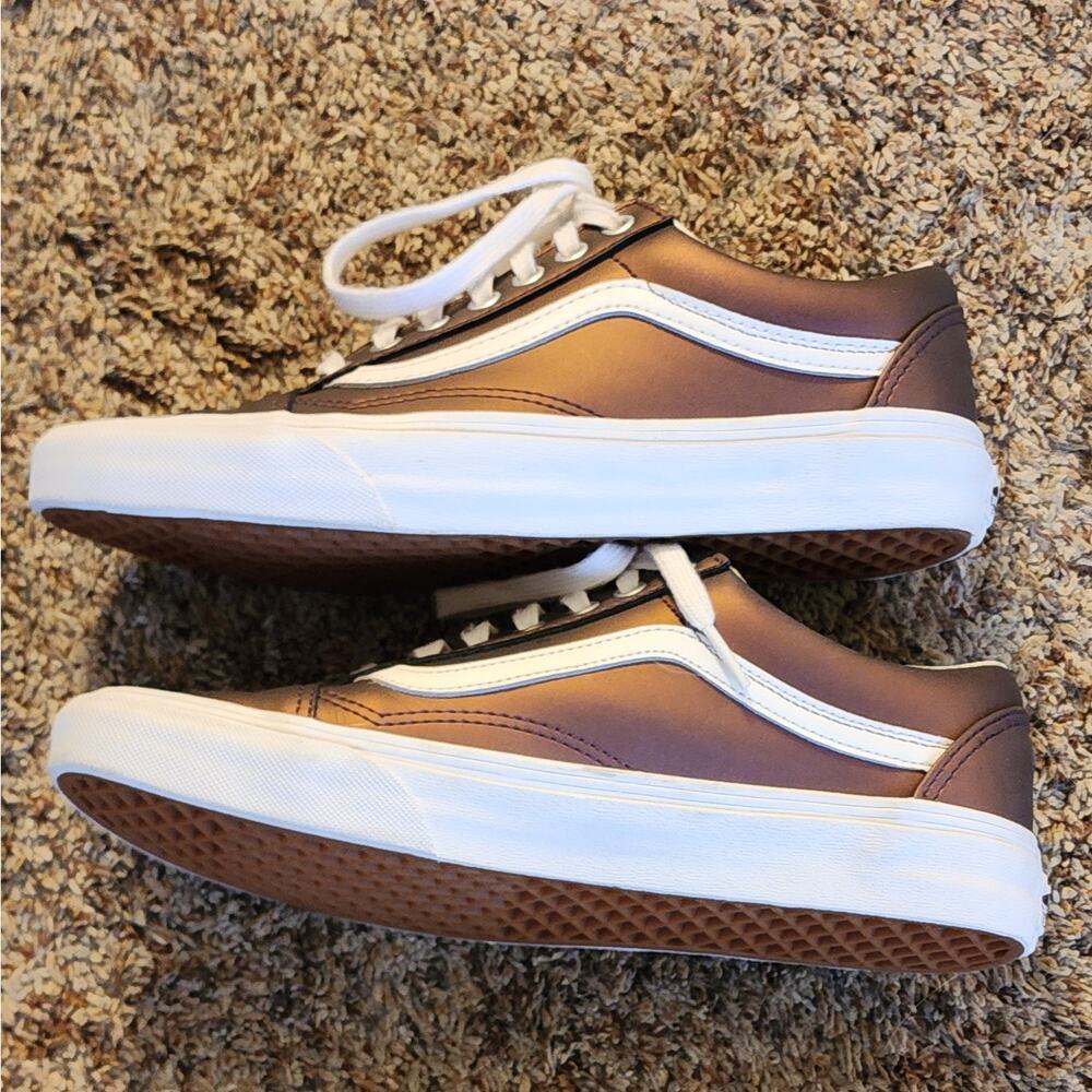 VANS Old Skool Iridescent Pewter Purple Bronze Skate Shoes W9.5/M8 - Picture 2 of 8